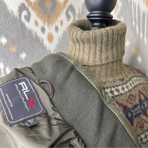 RLX by Ralph Lauren 2000s Olive Goat Suede Down Puffer Jacket - Picture 3 of 17